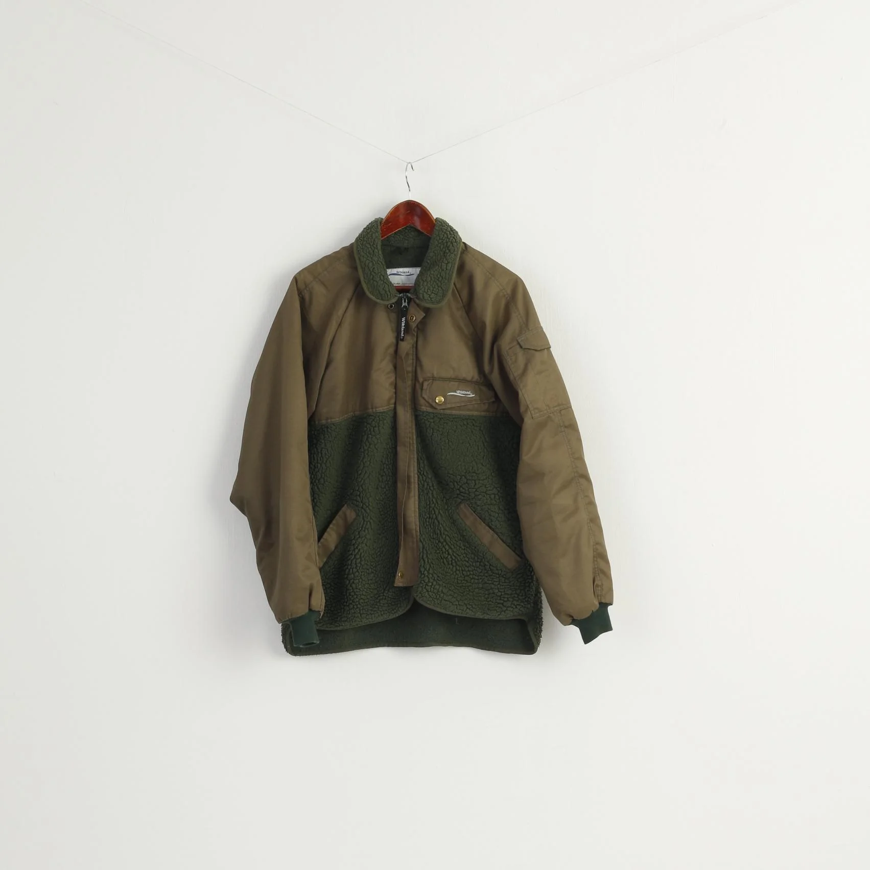 Wikland Men M Jacket Green Hunting Outdoor Full Zipper Multi Pockets Top - Image 2