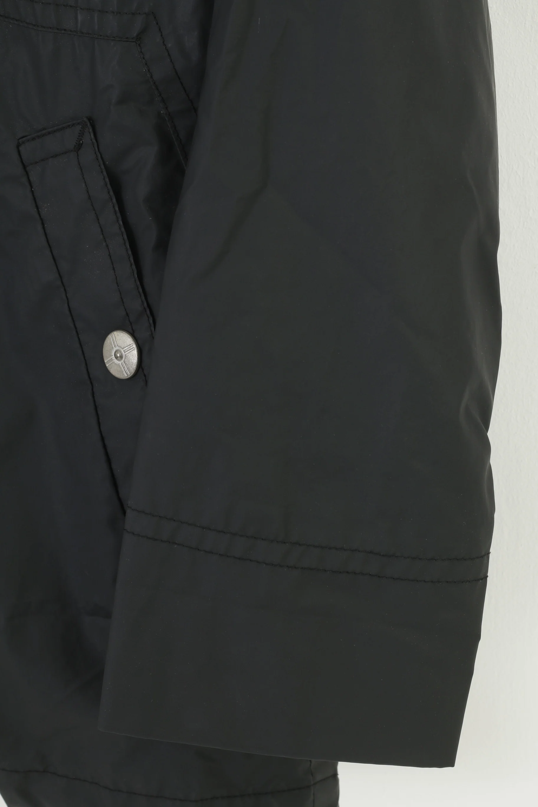 John F.Gee Women XL Jacket Black Collar Light Parka Hood Full Zipper Without Limits Waterproof Vintage Top - Image 3