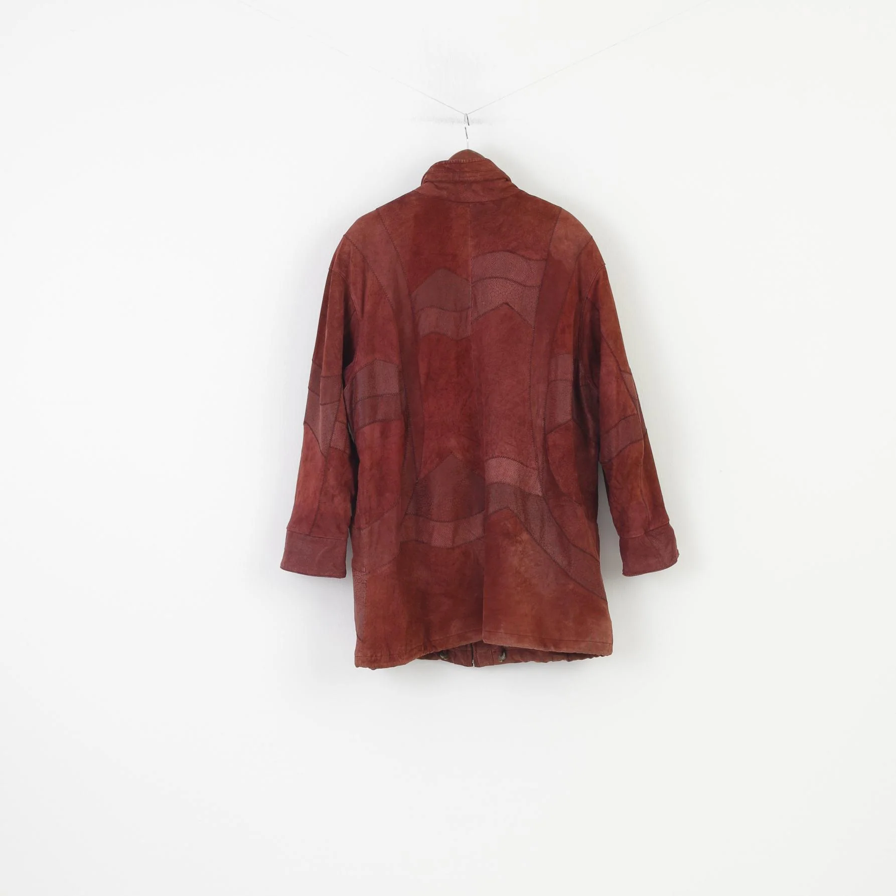 Wohrl Woman 42 XL Jacket Burgundy Leather Full Zipper Collar Padded Vintage Top - Image 7