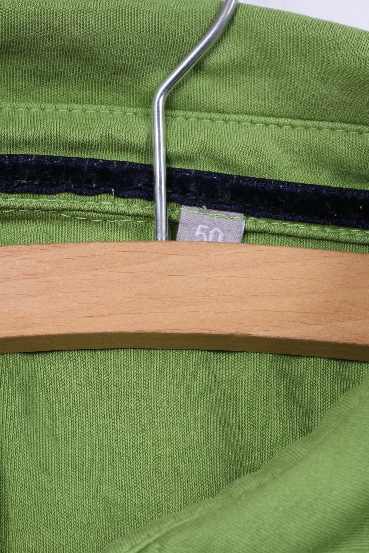 Womens 50 2XL Polo Shirt Green Buttons Detailed 7/8 Sleeve Top Cotton - Image 4