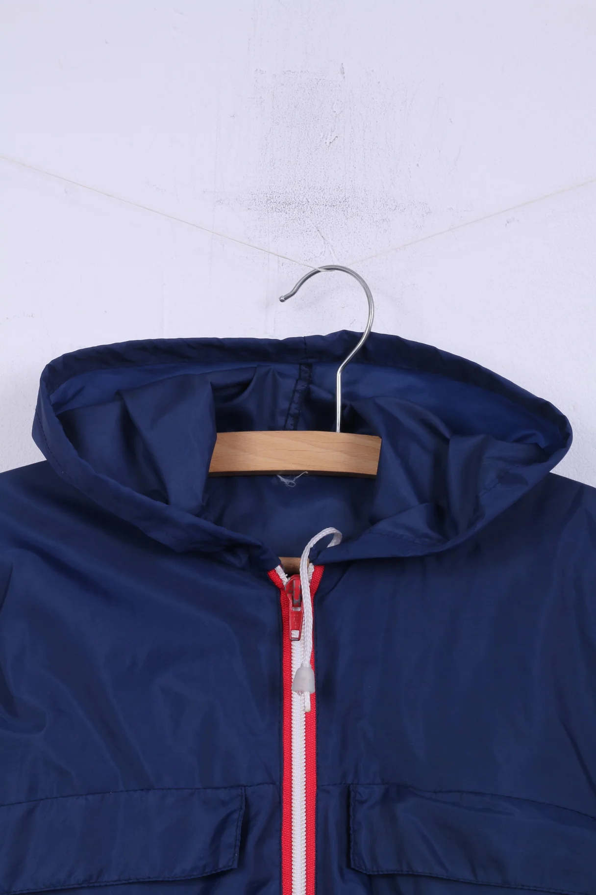Womens M Lightweight Jacket Navy Full Zipper Hooded Top - Image 2