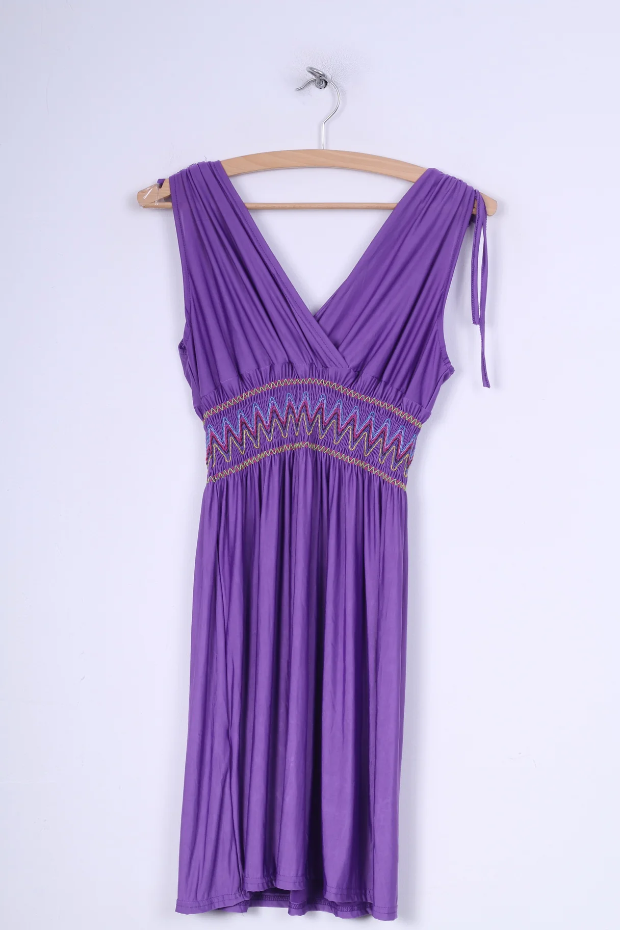 Womens S Long Top Blouse Tunic Purple Summer Beach Dress Sleeveless - Image 4