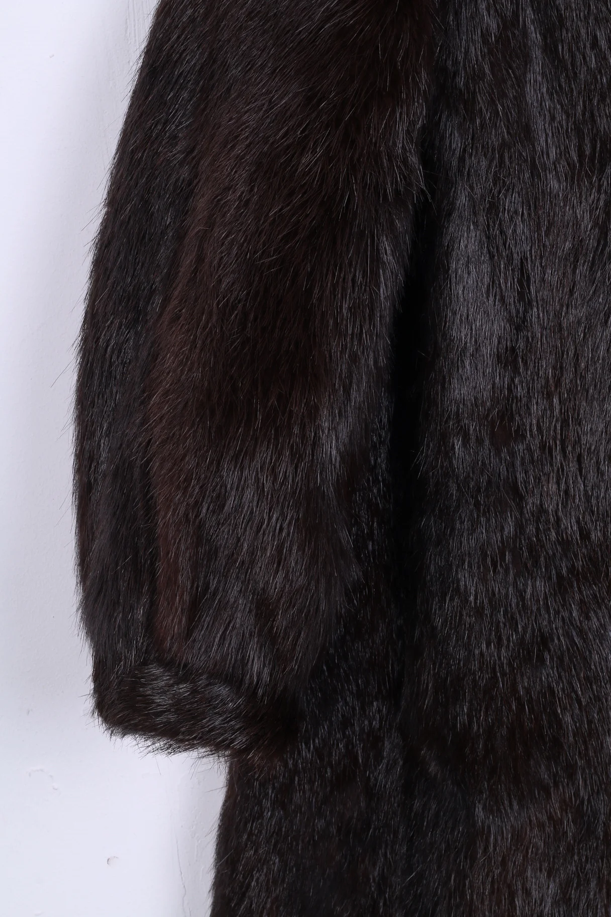 Womens XL Coat Authentic Fur Dark Brown Boho Vintage - Image 2