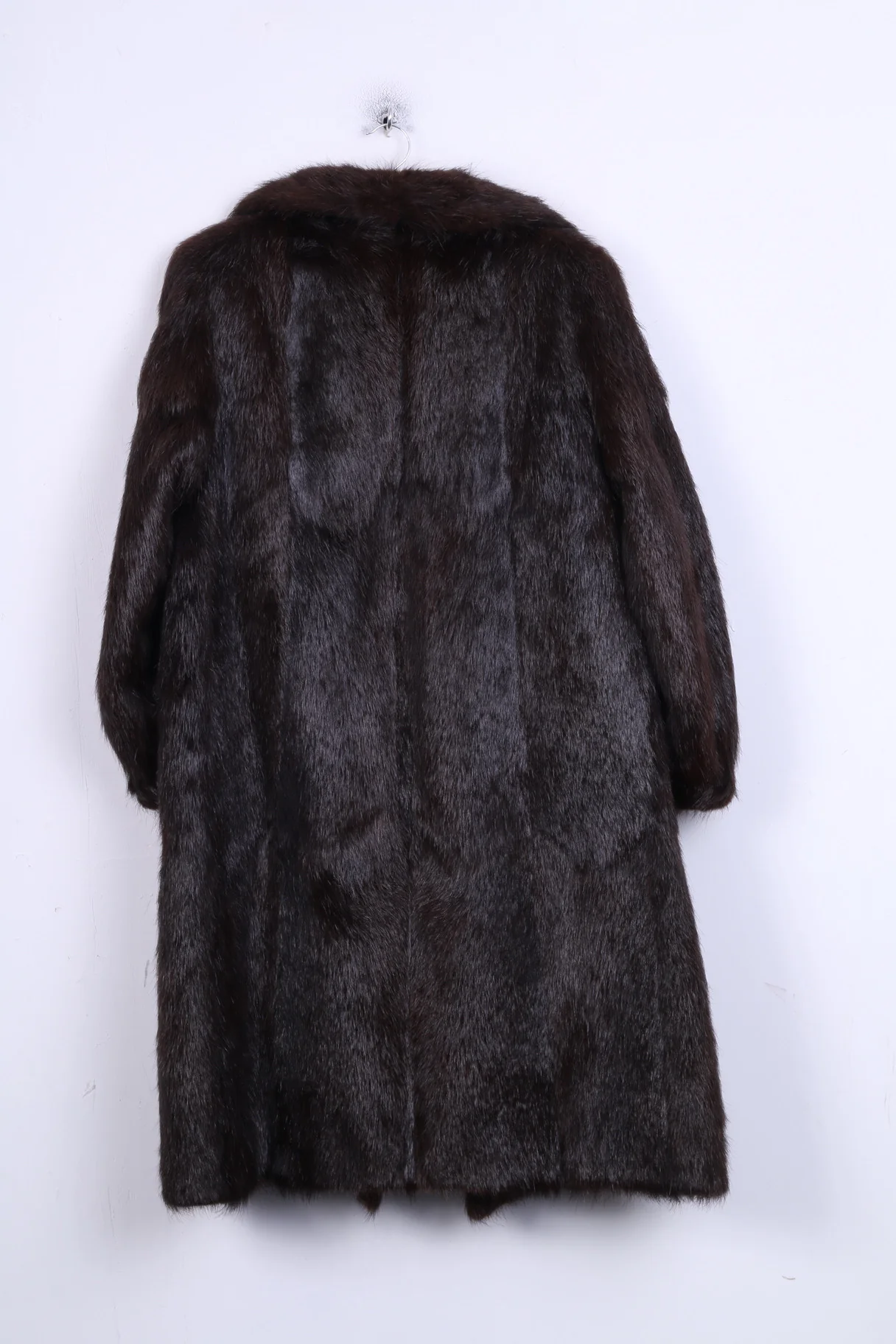 Womens XL Coat Authentic Fur Dark Brown Boho Vintage - Image 4
