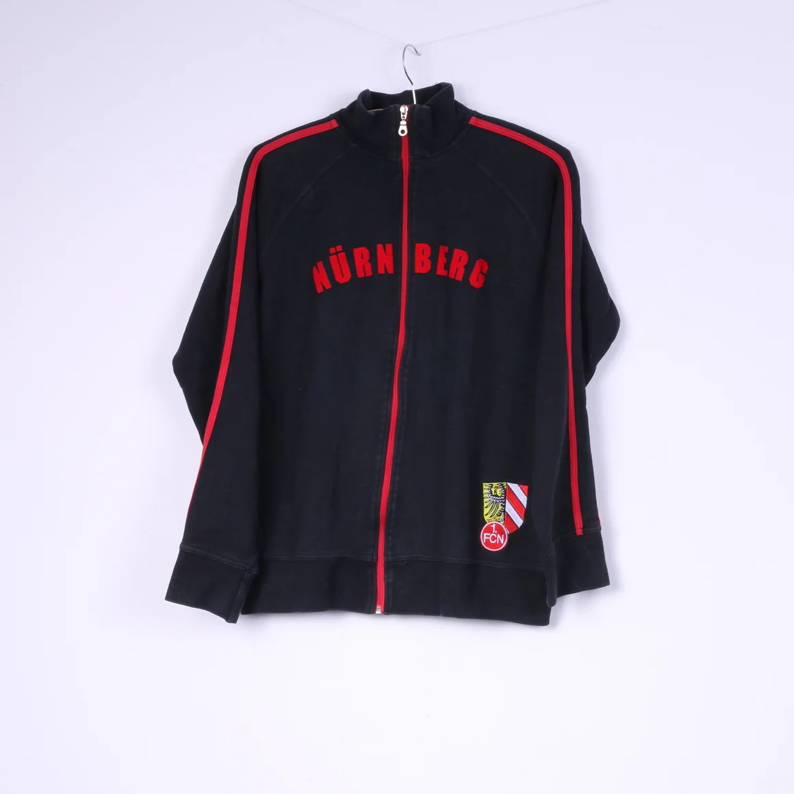 World Of Textiles Men L Sweatshirt Black Cotton Nurnberg Vintage Sportswear Top