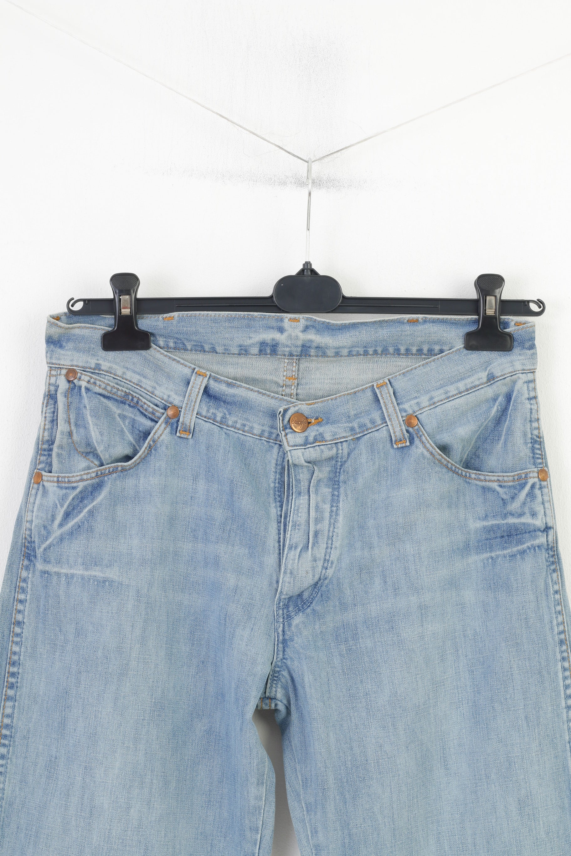 Wrangler Men 31 Trousers Denim Blue Jeans Cotton Vintage Pants - Image 2