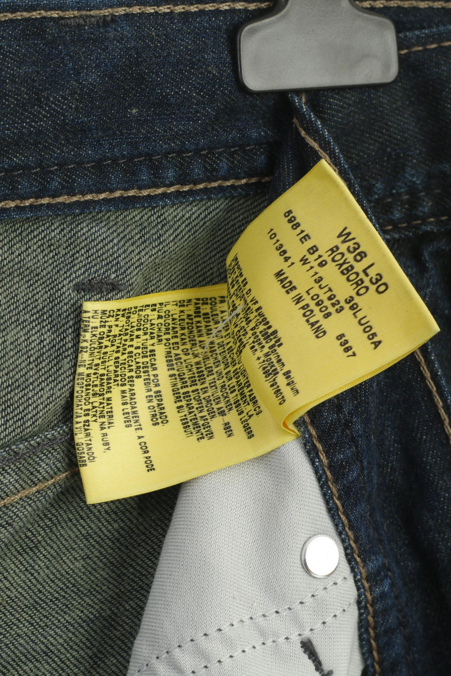 Wrangler Men 36 Jeans Trousers Navy Denim Cotton Vintage Roxboro Classic Pants - Image 4