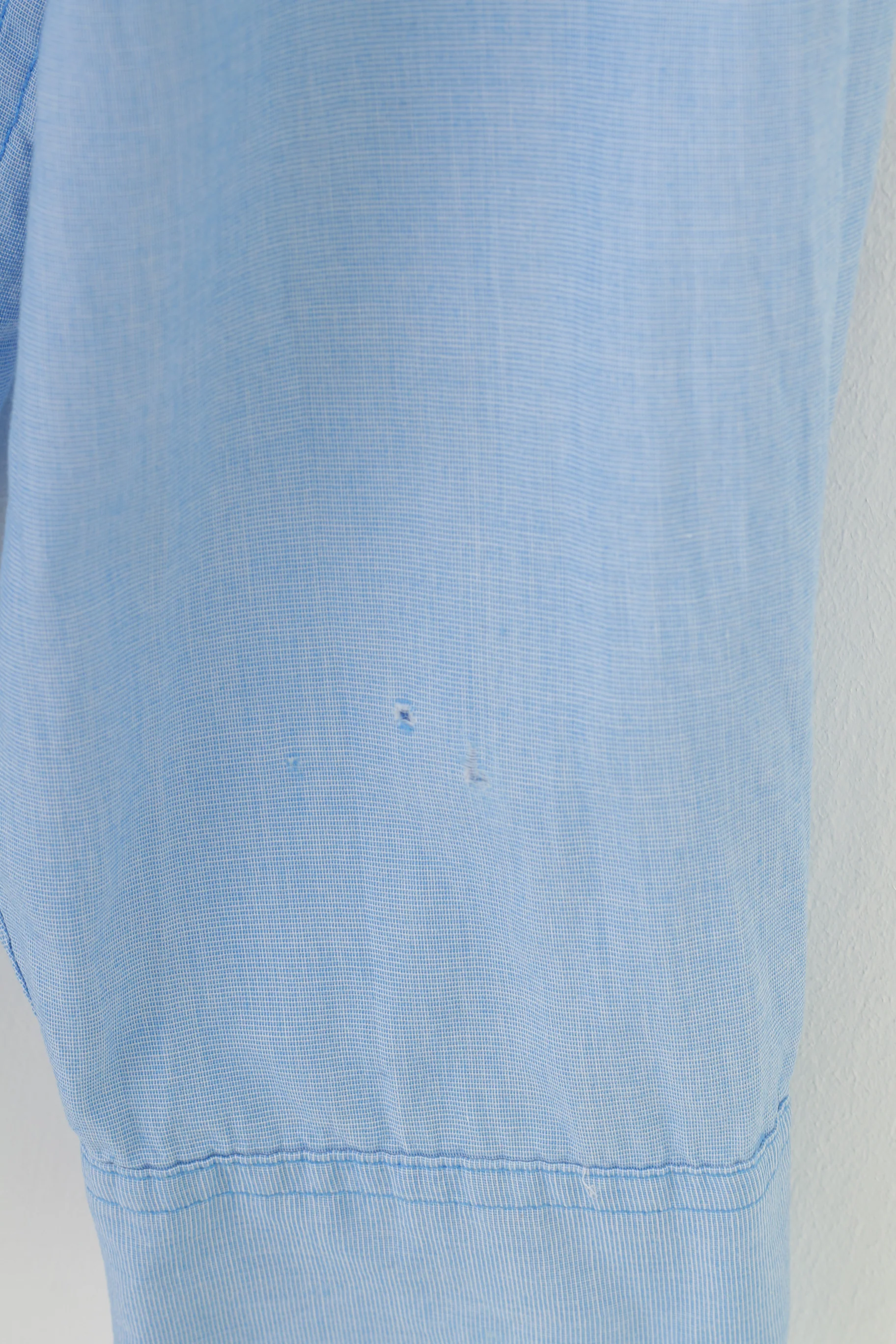 Wrangler Men XL Casual Shirt Blue Cotton Collar Long Sleeve Pockets Elegant Top - Image 4