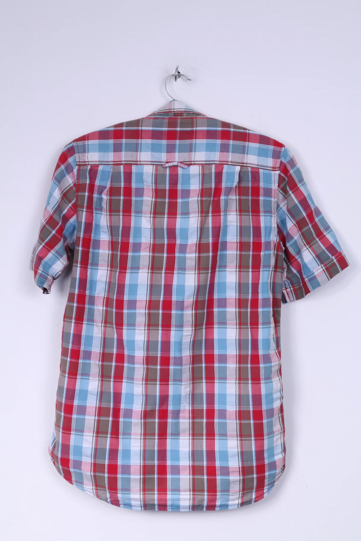 Superdry Mens L Casual Shirt Short Sleeve Check Multi - Image 7