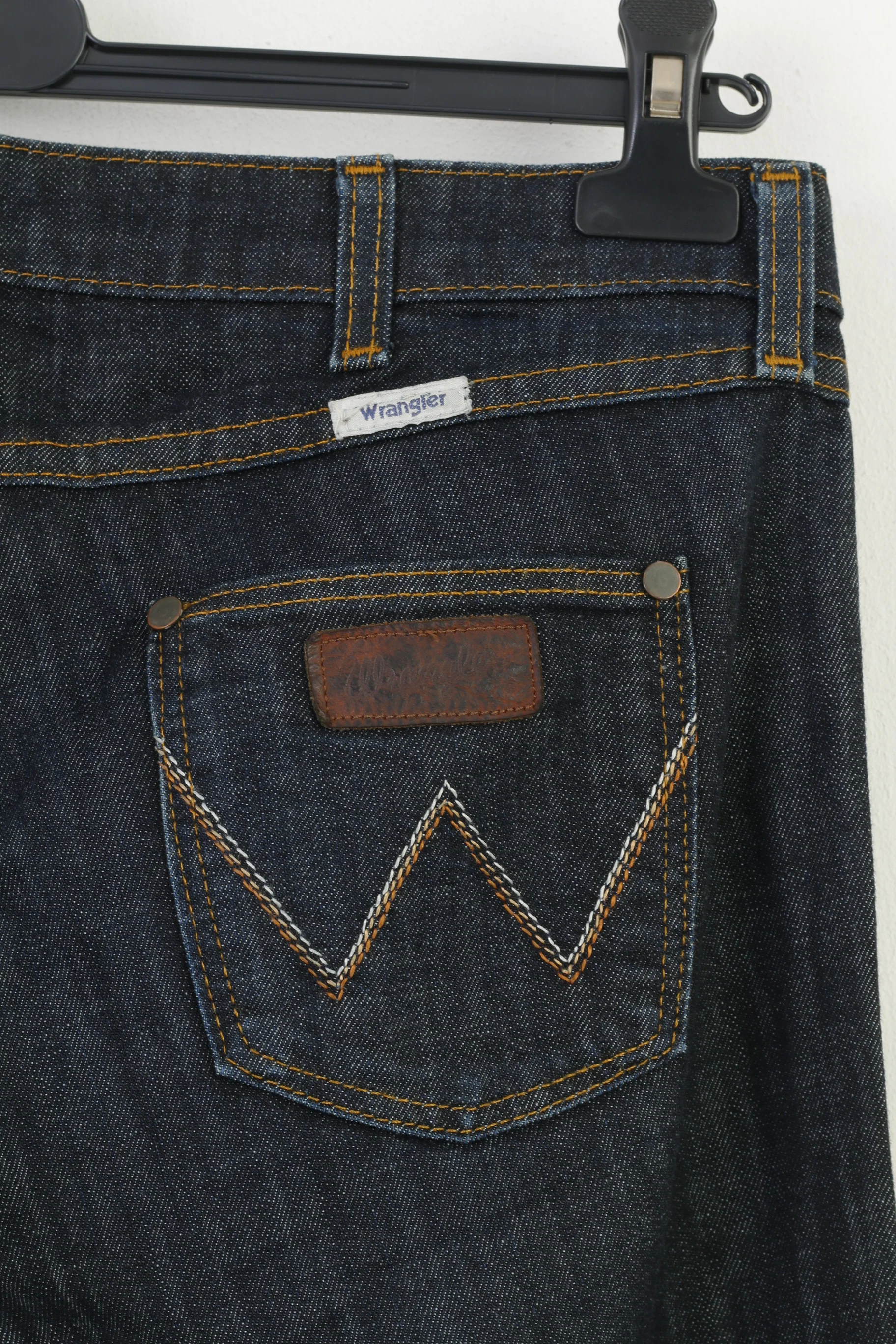 Wrangler Women 31 Jeans Trousers Navy Cotton IRIS Straight Leg Vintage Pants - Image 6