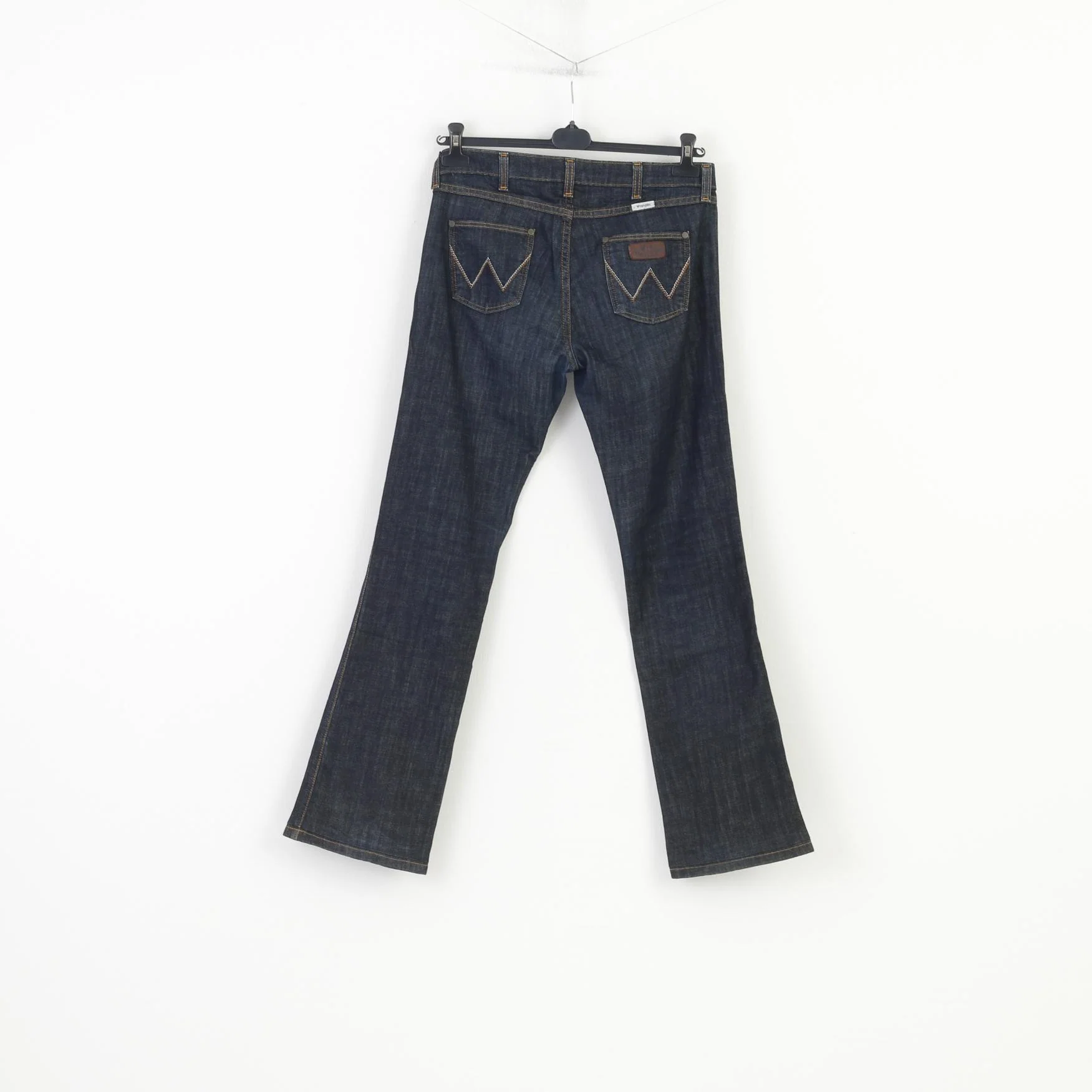 Wrangler Women 31 Jeans Trousers Navy Cotton IRIS Straight Leg Vintage Pants - Image 7