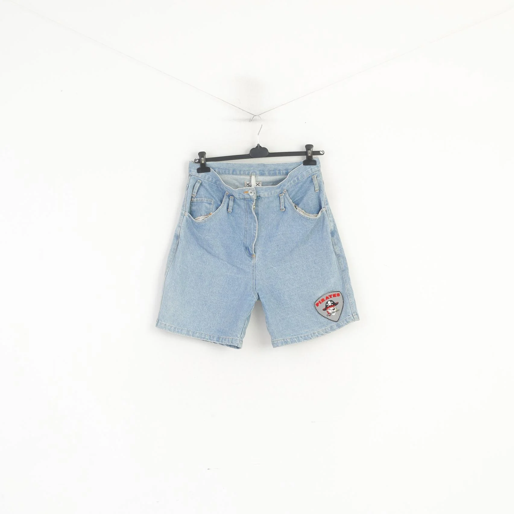 XEX New Style Women XL Denim Shorts Blue Vintage Jeans Cotton Pirates - Image 2
