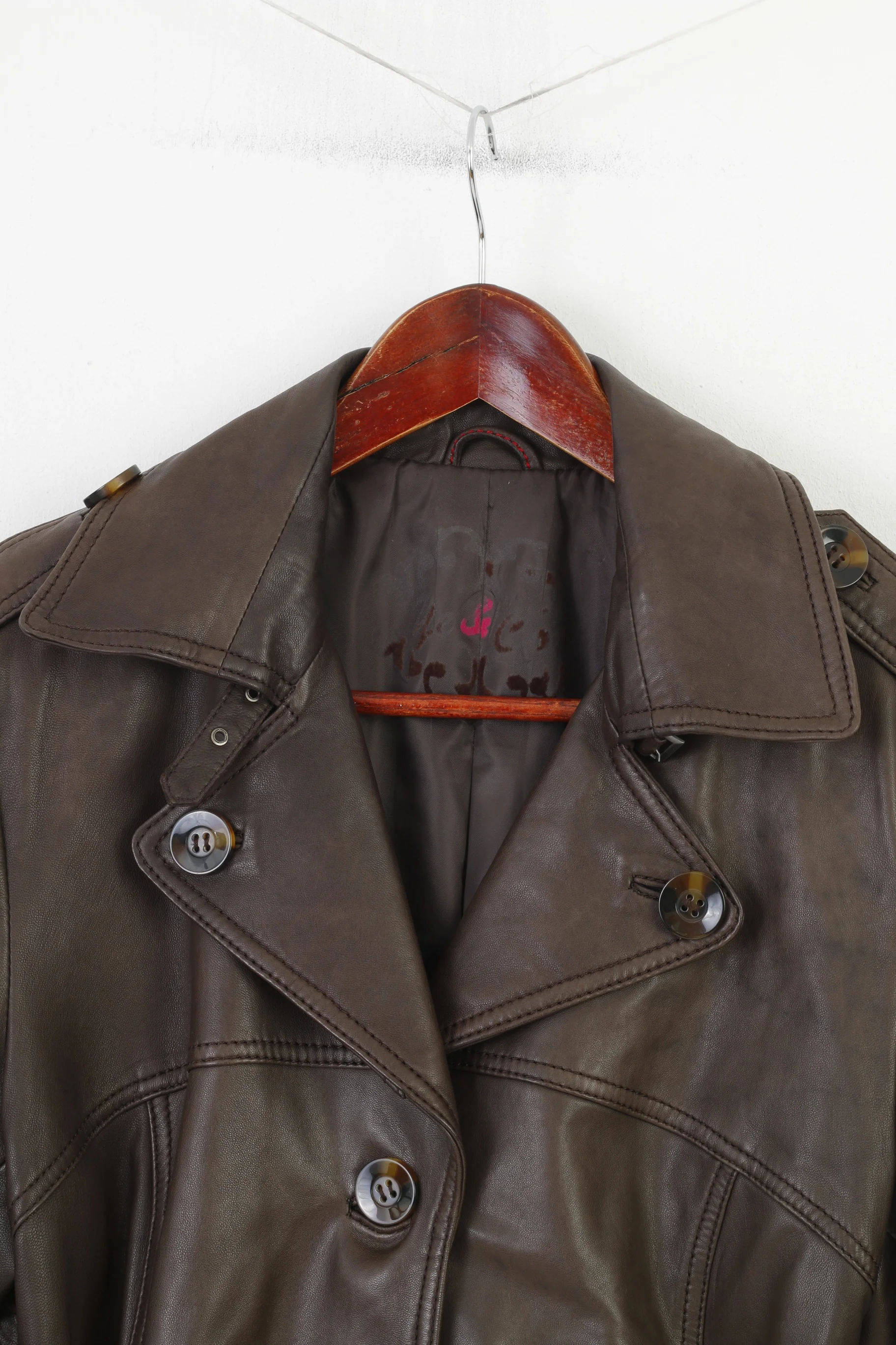 Yessica C&A Woman 42 M Jacket Brown Soft Leather Belt Vintage Casual Top - Image 2