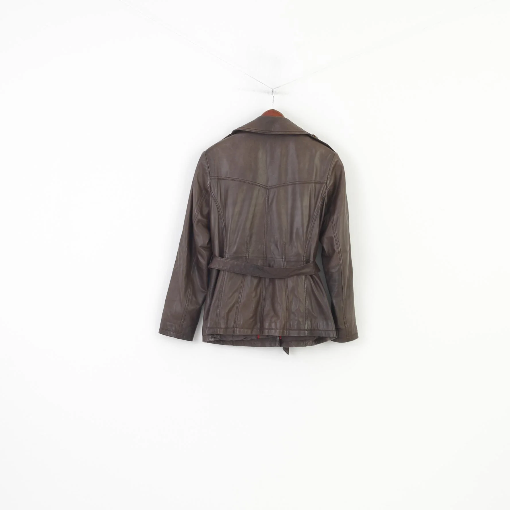 Yessica C&A Woman 42 M Jacket Brown Soft Leather Belt Vintage Casual Top - Image 9
