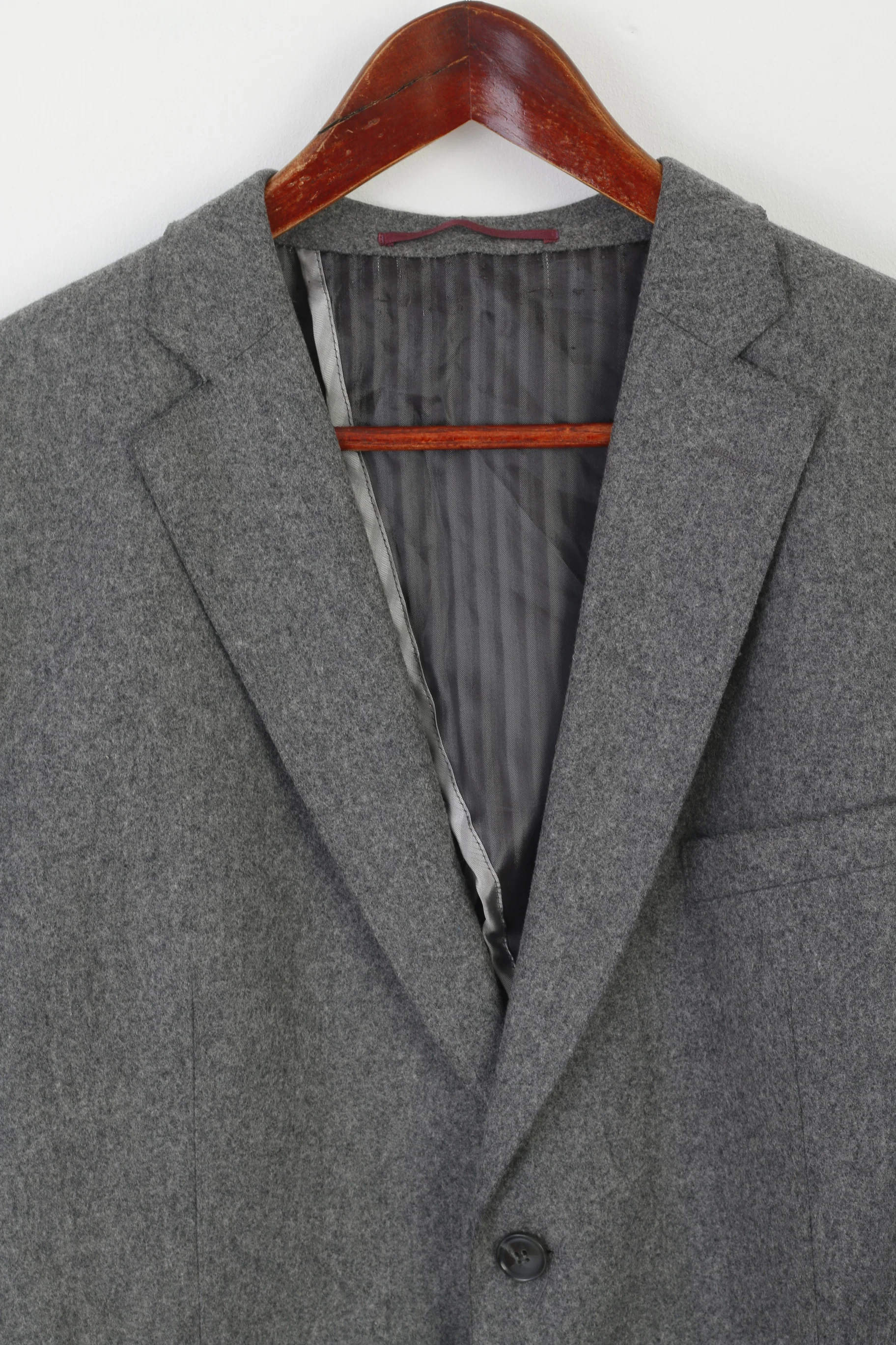 Yves Gererd Men 52 42 Blazer Gray Wool Nylon Blend Vintage Single Breasted Jacket - Image 2