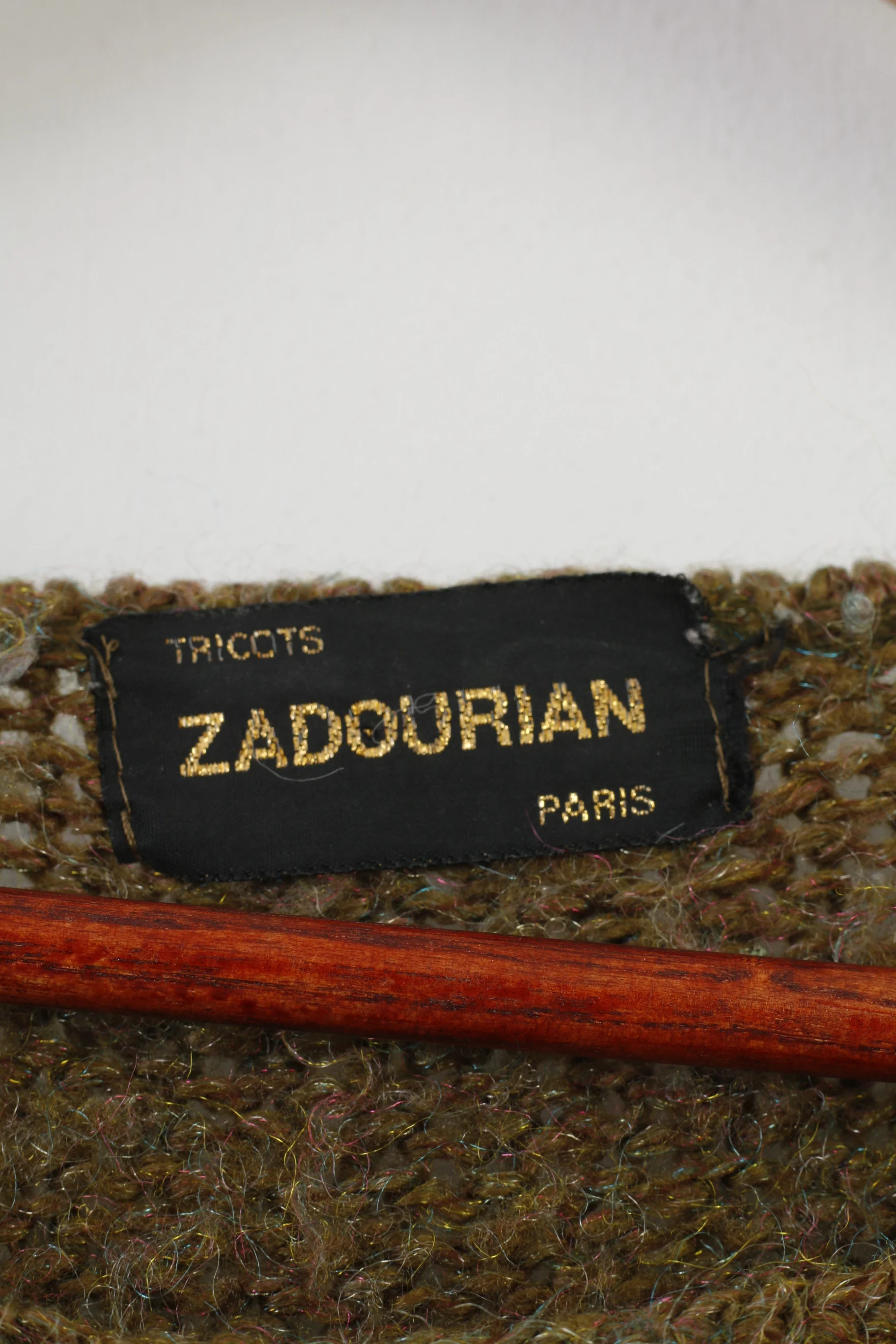 Zadourian Woman M Jumper Khaki Flower Crew Neck Oversize  Shiny Vintage Paris Knitwear Sweater Top - Image 5