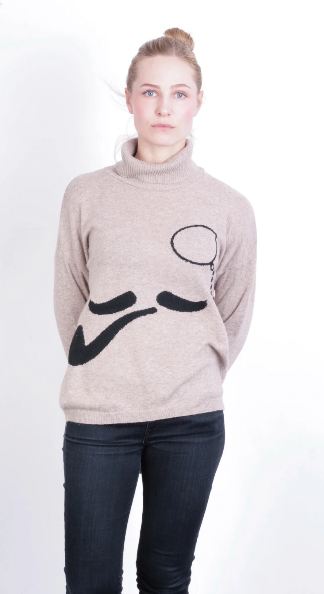 Zara Knit Women's S Jumper Beige Turtle Neck Italy Soft Sweater - Image 3