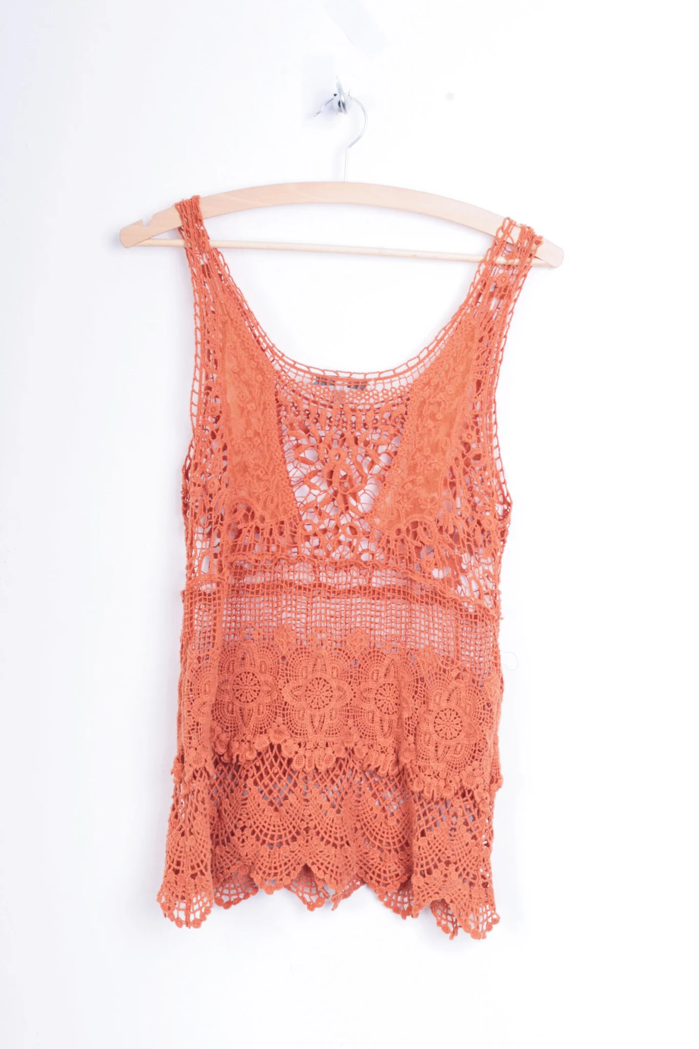 Zara Trafaluc Womens S Vest Lace Festival Orange Cotton - Image 4
