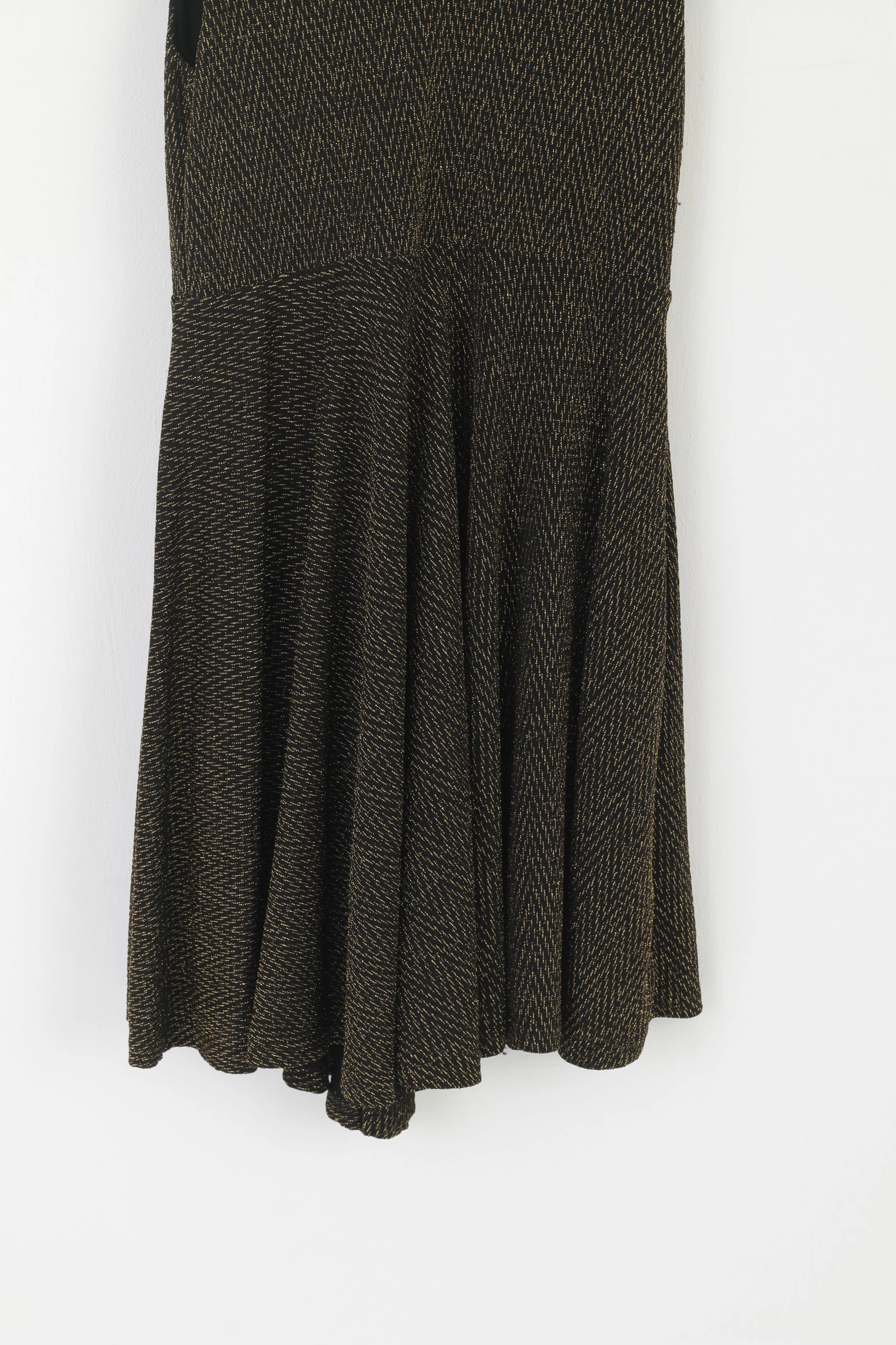 Zebra Women M Dress Black Gold Elegant Sleeveless - Image 2