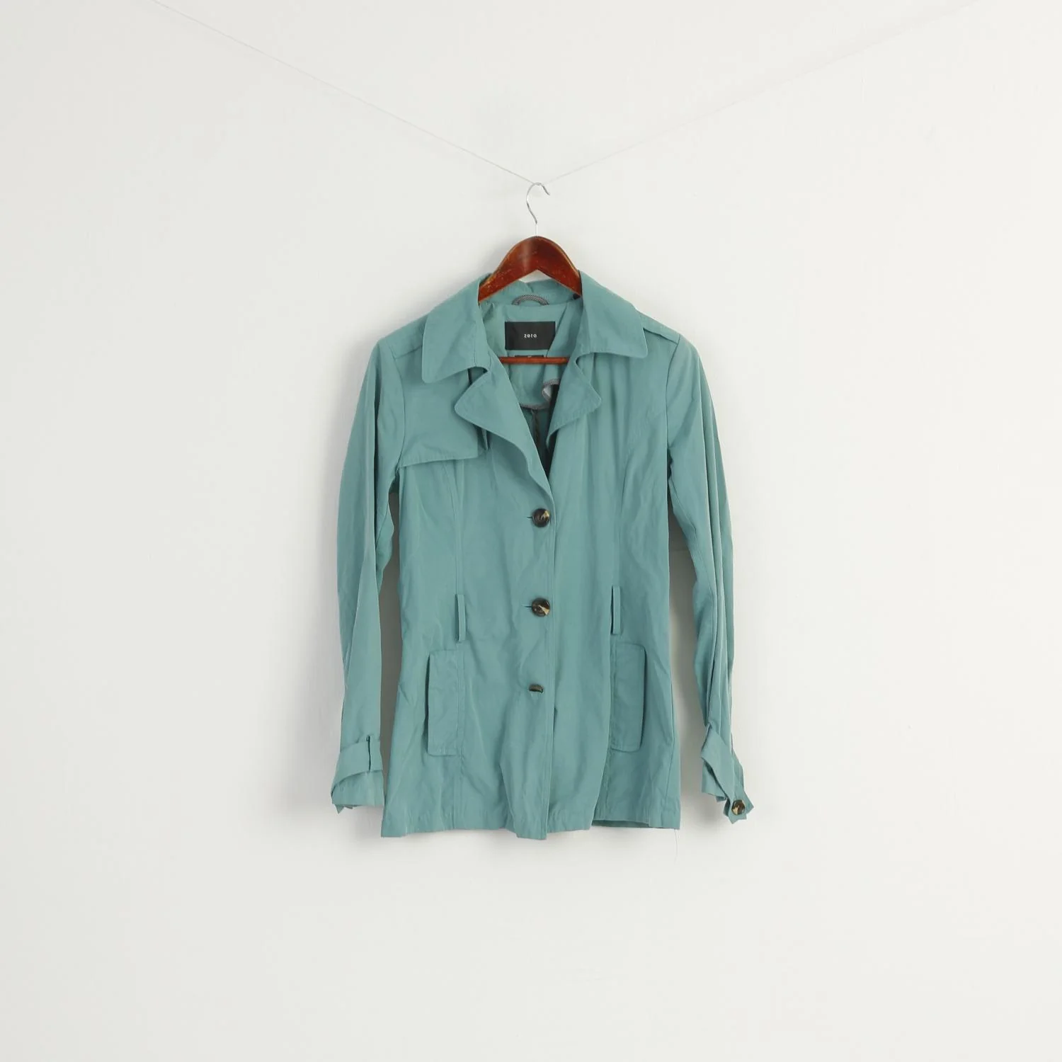 Zero Women 36 S Jacket Green Tara Doft Cotton Blend Vintage Casual Top - Image 2