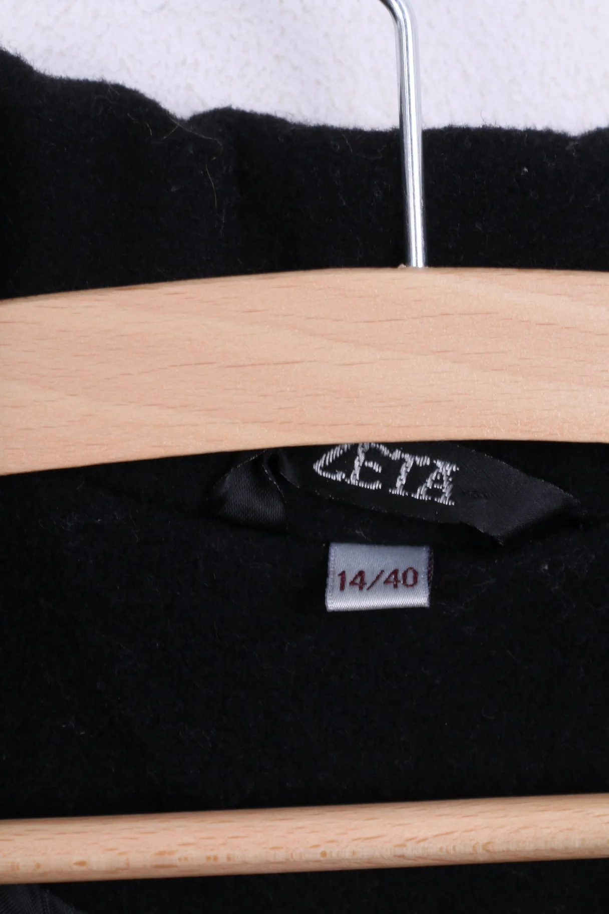 ZETA Womens 14/40 L Coat Double Breasted Wool Black - Image 4